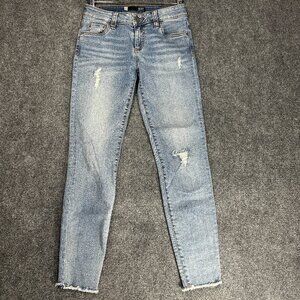 Kut From The Kloth Jeans Womens 2 Connie Ankle Skinny Cotton Stretch Raw Hems